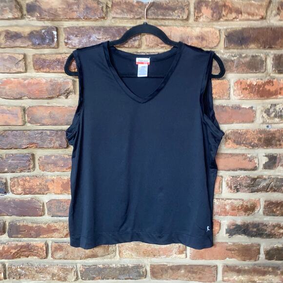 Danskin Now Black Sleeveless Stretchy Tank Top Women's Size Large - Picture 1 of 4